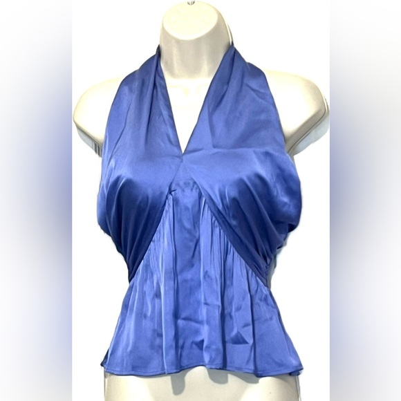 French Connection Hook & Eye Halter Top, Color Baja Blue, Size Medium, NWT - Picture 1 of 9